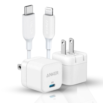 Anker PowerPort lll 20W Cube PD USB C with Anker PowerLine Select USB-C to Lightning MFI Certified Cable 3ft (Combo) Offer.